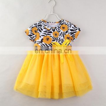 Beautiful children party wear dress one piece floral girl dress