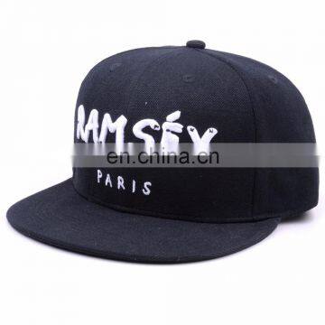 China factory custom wholesale 2017 new fashionable black cotton PARIS snapback cap hat