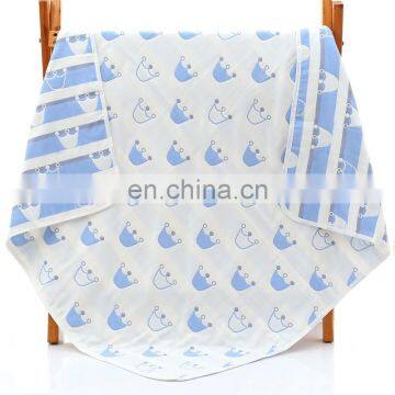 2020 Summer Factory Price 100 Cotton Muslin Gauze High Quality Animal Cartoon Reactive Printed Colorful New Born Baby Blanket photo-6