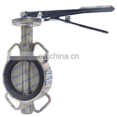 Bundor ss316 butterfly valve class 150 DN100 fit for multistandard handle clamp butterfly valve