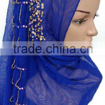 PR018 Popular handmade beading superb muslim scarf