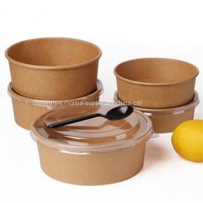 Food storage containers disposable bowls with lids wholesale disposable food container brown kraft noodle soup bowl