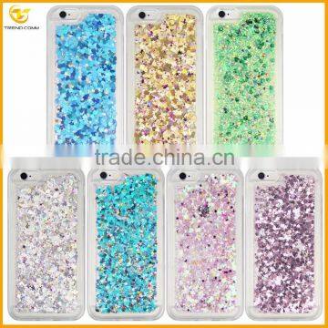 for iphone 6 plus love heart glitter liquid phone case