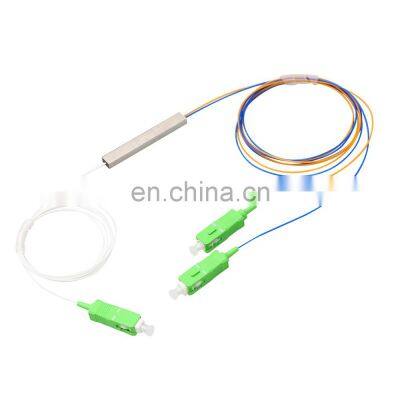 Fast delivery steel tube type 1x2 plc optical splitter 1260-1650nm wavelength