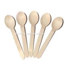 Disposable compostable FSC certified disposable wooden soup spoons wooden utensils cutlery