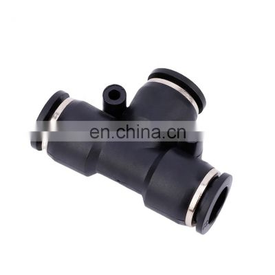 PE Series Black 4mm 6mm 8mm 10mm T Type Connector Quick Connect Plastic Joints Air Hose Pneumatic Fittings