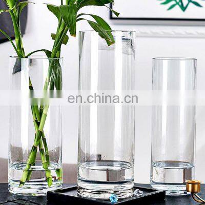 transparent wedding clear glass cylinder vase accept OEM ODM order