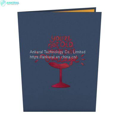 Vintage Wine 3D Pop-up Cards Best Happy Birthday Party Celebration Greeting Cards for Dad photo-4