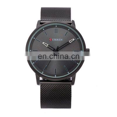 CURREN 8233 Mens Watches Quartz Full Stainless Steel Mesh Strap Analog Display Relogio Masculino