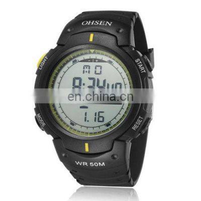 OHSEN 1613 Rubber Strap LCD Digital Watches Men 50M Swimming Sport Male Wrist Watch