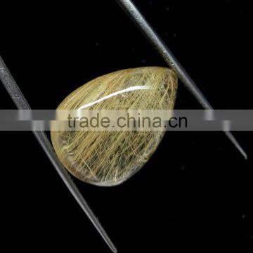 100% Natural Yellow Rutile Cabs Stone / Smooth Rutile / photo-2