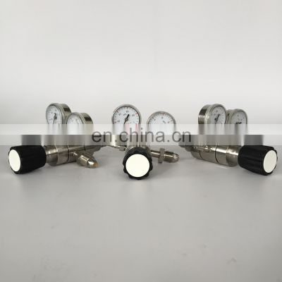 Stainless steel regulator with two step reducing with gauge,oxygen steel gas regulator