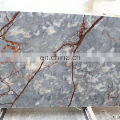 New Arrival Luxury Product Deep River Gray Polished Marble 2cm Thickness Slabs Made in Turkey Factory photo-5