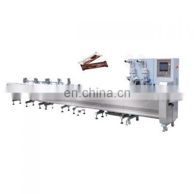 Double Electric cabinet design Fully Automatic Horizontal Flow Package for brake biscuit chocolate Packing Machine