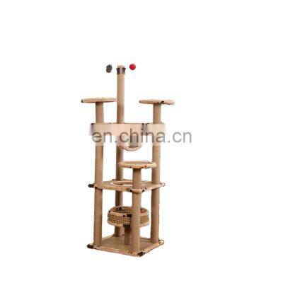 LOQ MOQ 2021 Climbing Luxurious Designer Modern Cheap Wood Large Cat Playhouse Pet House Scratcher Tower Cat Tree For Big Cats