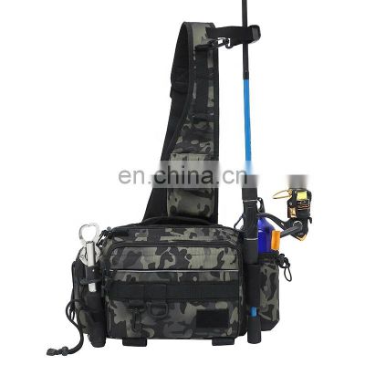 Multifunctional Fishing Tackle Bags Single Shoulder Crossbody Bag Waist Pack Fish Lures Gear Utility Storage Fishing Bag