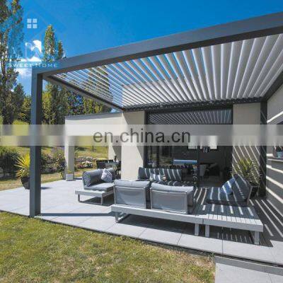 Hot Sell Aluminum Awning And aluminum Louvers Pergola With Side Screen