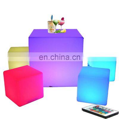 Cordless LED Cube Chair Remote Control-Waterproof LED Cube Seat for Kids Garden Patio Party Deco