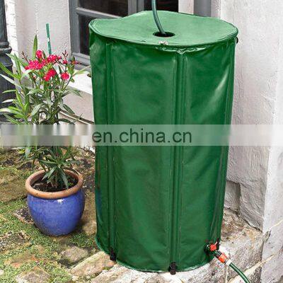 90 gallon collapsible foldable heavy duty pvc rain water barrel tank with brass spigot