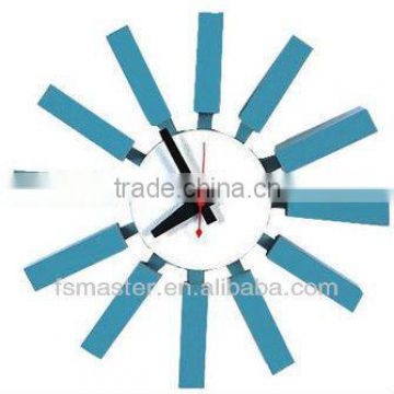 popularoriginal quality design Blue Wood block wall clock