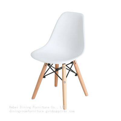 Molded Plastic Dining Chairs with Natural Wood Legs DC-P01K