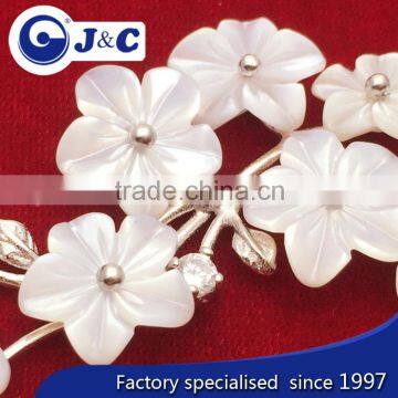 Manufacture Real Natural Mother of Pearl Shell Carve Flower Bracelet photo-2