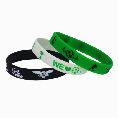 Custom Concave Printed Color Silicone Wristbands for Fitness Event Unique Design Logo/Text Promotional Fitness Wristbands photo-3