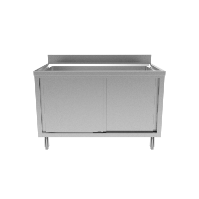 Cabinet de lave-vaisselle en acier inoxydable 304 avec plan d'égouttage intégré pour cuisines commerciales