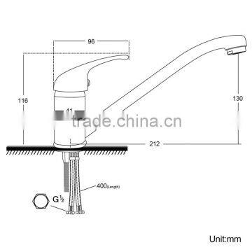 Bosing Classic Flexible Rotated Single Handle Wall Mounted Kitchen Faucet photo-5