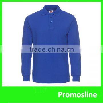 High Quality customized long sleeve collar golf polo polyester logo