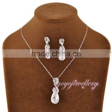 Fine jewelry china wedding fake gold white stone necklace set