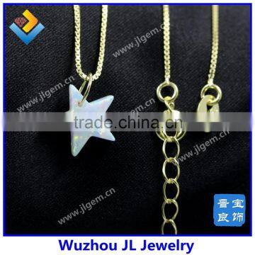 Factory Price Hot Selling White Star Opal Pendant Necklace With S925 Silver 18K Gold Plated Chain photo-2