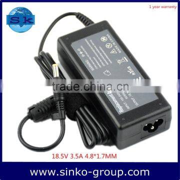 Replacement 18.5V 3.5A Laptop Adapter / Laptop Charger / Power Supply 4.8*1.7MM For Hp