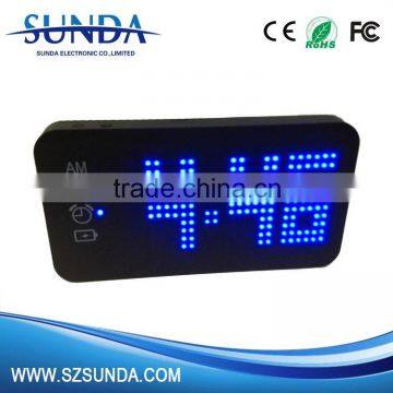 Led Light Portable Power Bank 4000mah With Alarm Clock Function