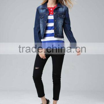 2016 New Arrival Clothing Factories Denim Jacket Leather Sleeve photo-2