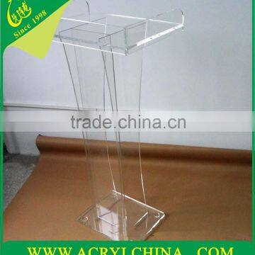 clear square acrylic speak stage with gross weight 35kg, crystal perspex speak stage with 500*380*1200mm