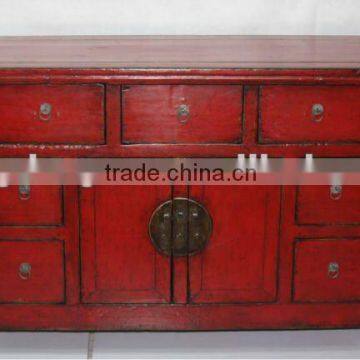 Chinese antique red TV cabinet