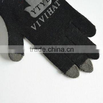 Cheapest black knitted gloves three finger touch screen magic gloves