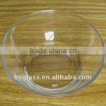 Clear round glass mixing bowl