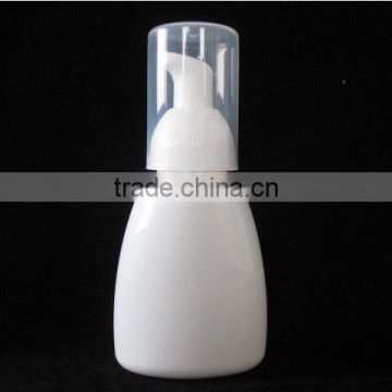 80ml PET triangular bottle with 28mm foam pump, white Plastic bottle