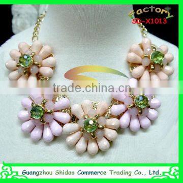 Flower pattern for neckline rhinestone applique for garment