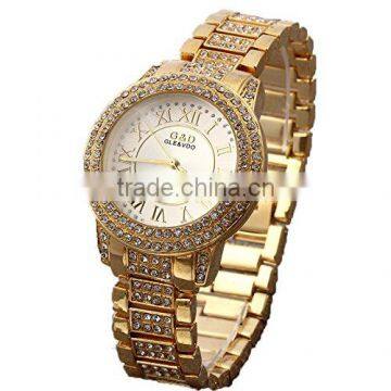 Women's Gold-Tone Stainless Steel Band Fashion Watch Quartz Analog Wristwatches photo-2