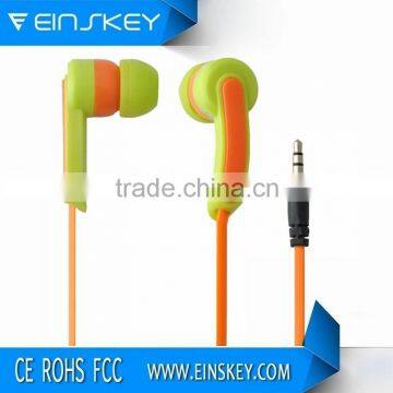 high quality popular flat cable earphone with mic for mobile, mp3/mp4