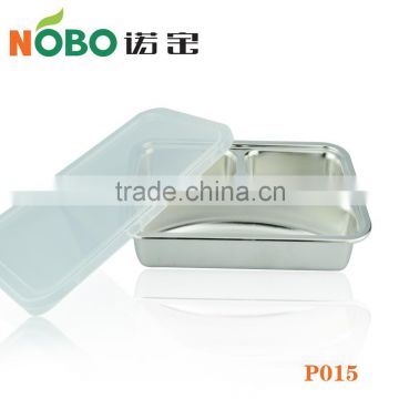 Deep stainless steel food contain tray/food tray with 3 compartments with high quality                        
                                                Quality Choice