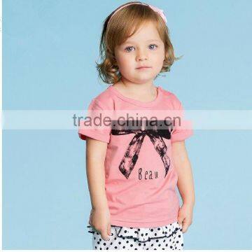 Beau Printed Cotton Fashion Summer Girls T Shirt OEM T Shirt Girl China Manufacturer Factory Make Kids Girls T Shirt