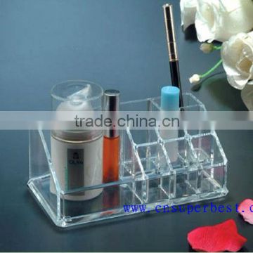 Acrylic cosmetic organizer with few dividers