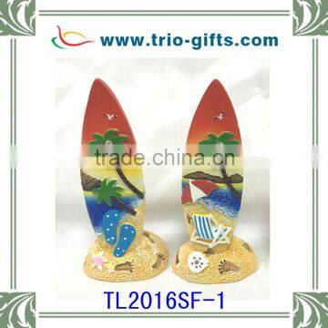 Resin surfboard beach ornament