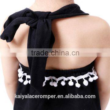 Wholesale New Toddler Black Matching Clothes Set Summer Childrens Outfit Holiday Girl Clothing Baby Girl Halter Top Designer photo-5