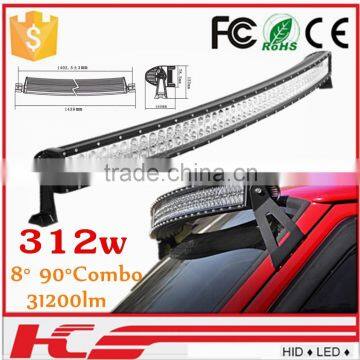 120w 180w 240w 288w 300w 312w Led Light Bar Curved bar lamp