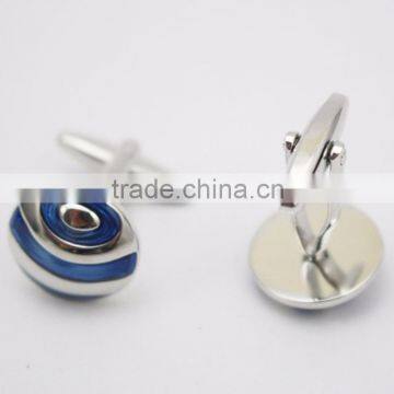 New Design Blue Silver Copper Cufflinks Custom photo-1